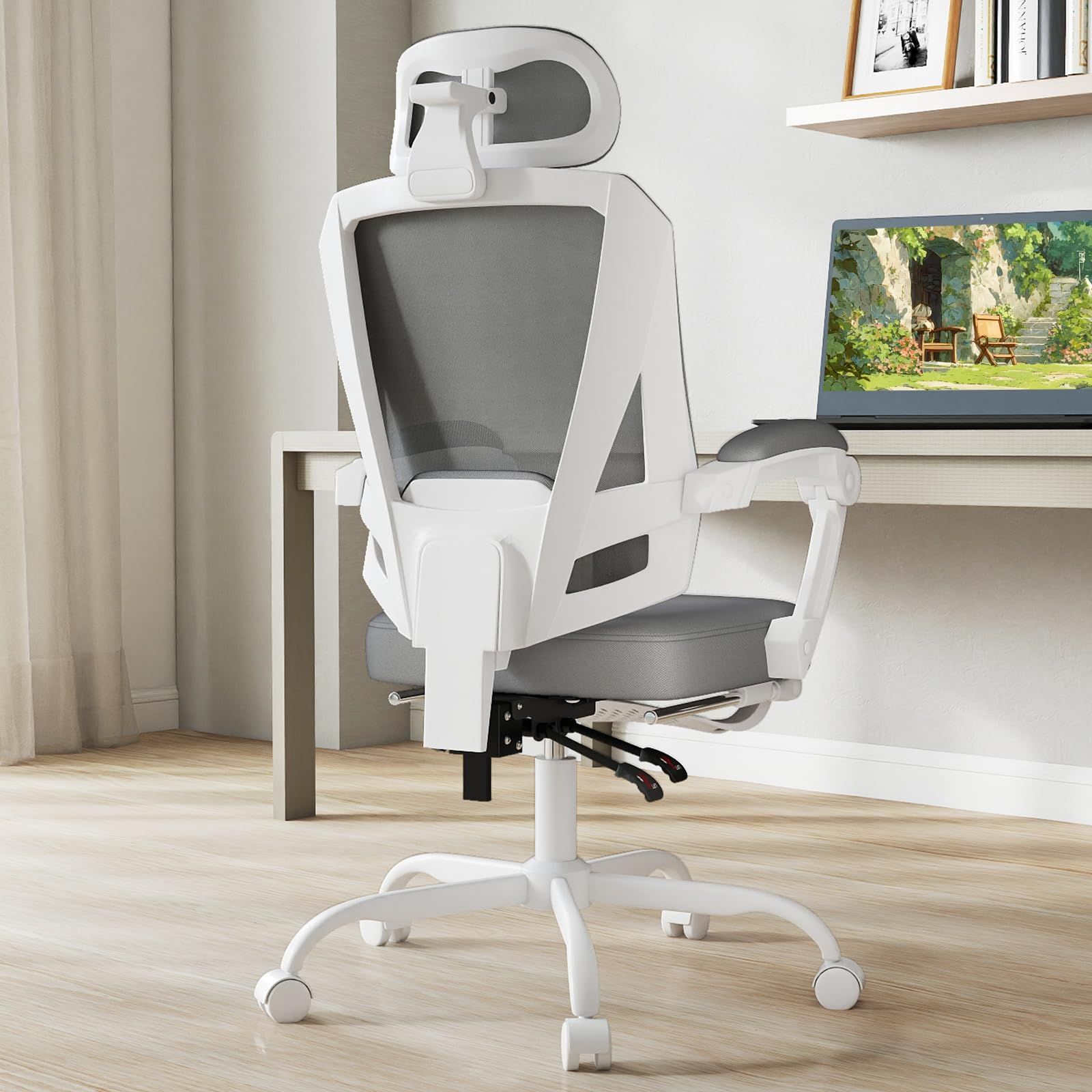 新品 オフィスチェア メッシュ 可動式ランバー 3Dヘッドレスト 人間 