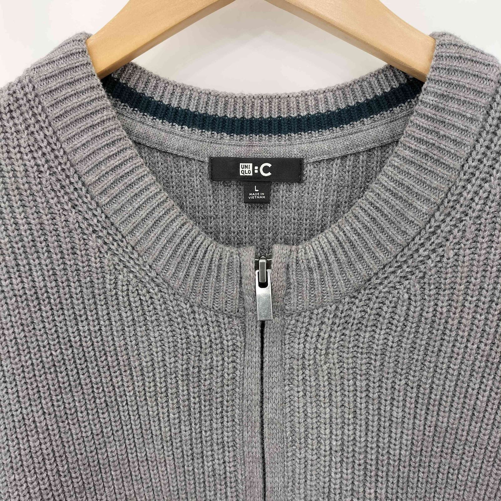 ユニクロシー UNIQLO：C クルーネックフルジップカーディガン メンズ L