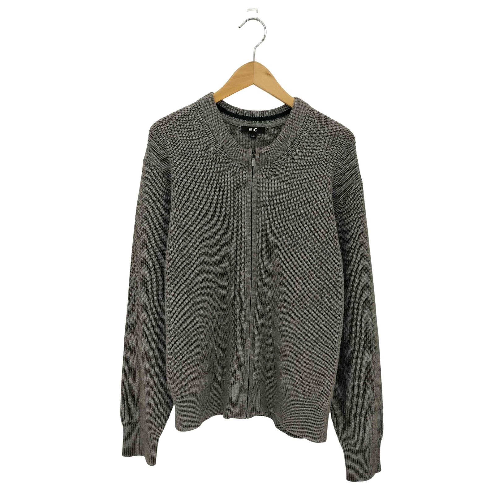 ユニクロシー UNIQLO：C クルーネックフルジップカーディガン メンズ L