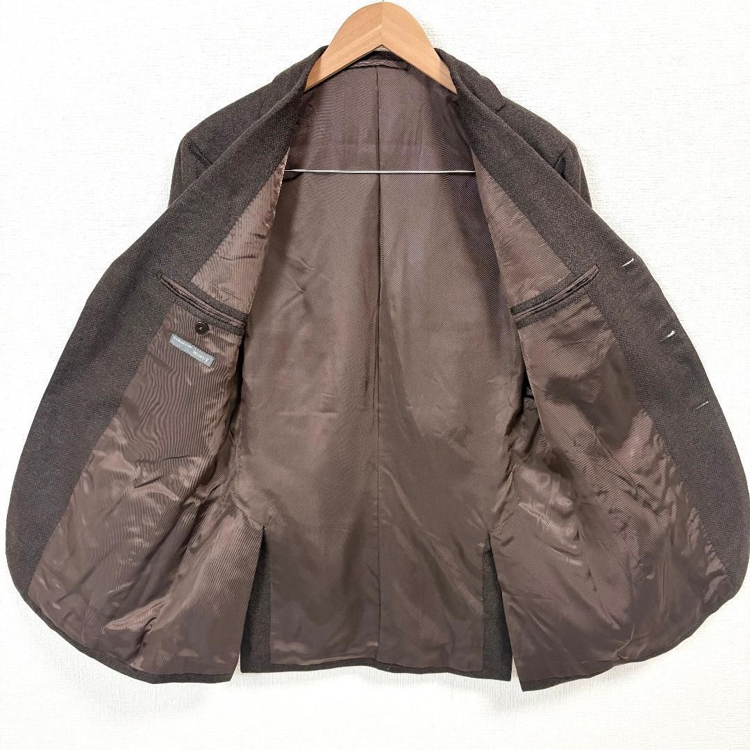 美品】 BEAMS F テーラードジャケット カシミヤ混 97 ブラウン 無地 