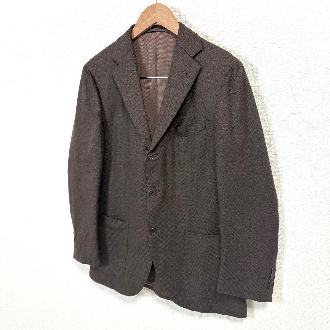 美品】 BEAMS F テーラードジャケット カシミヤ混 97 ブラウン 無地 