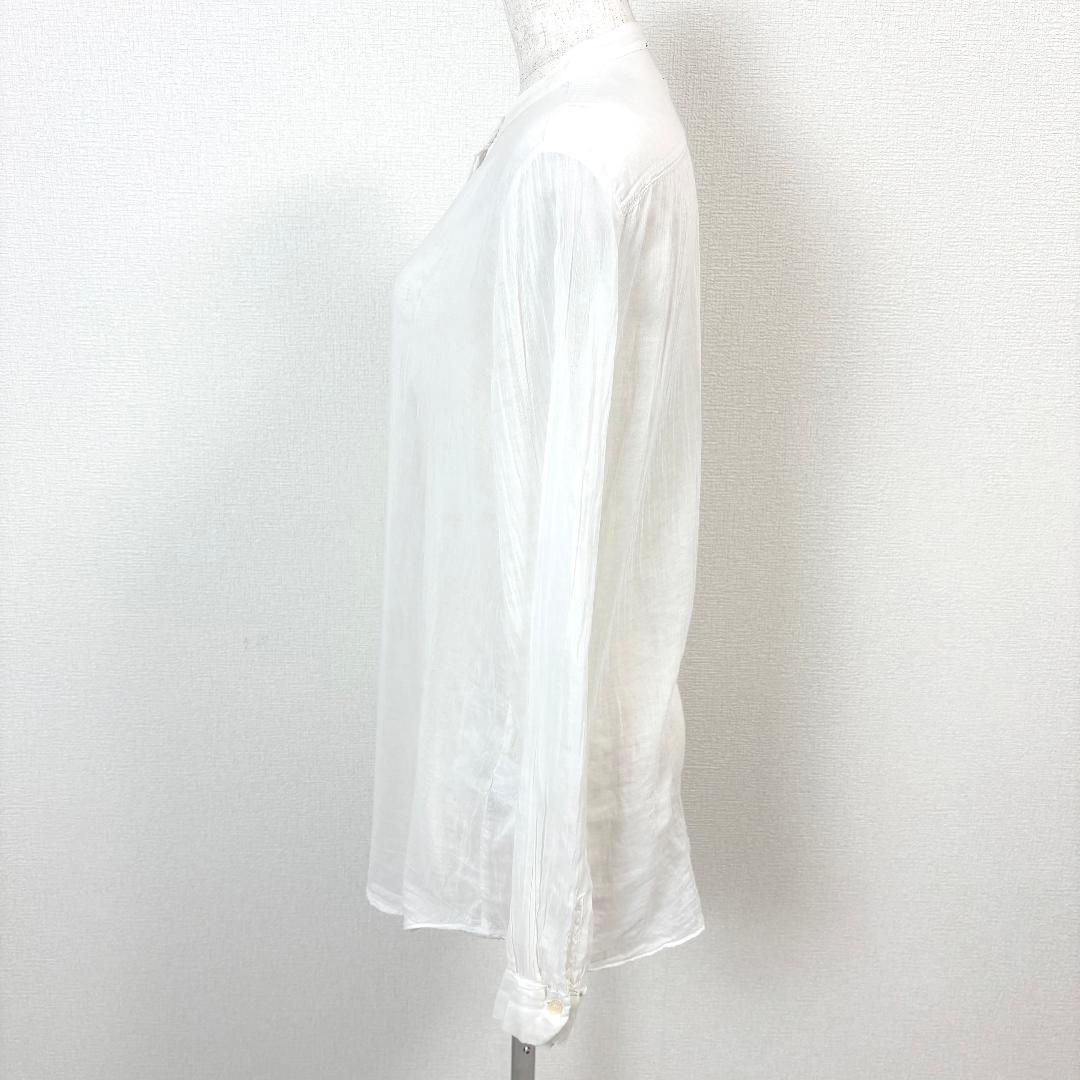 美品】 forte_forte ノーカラーブラウス 丈長め 1 ホワイト 薄手 