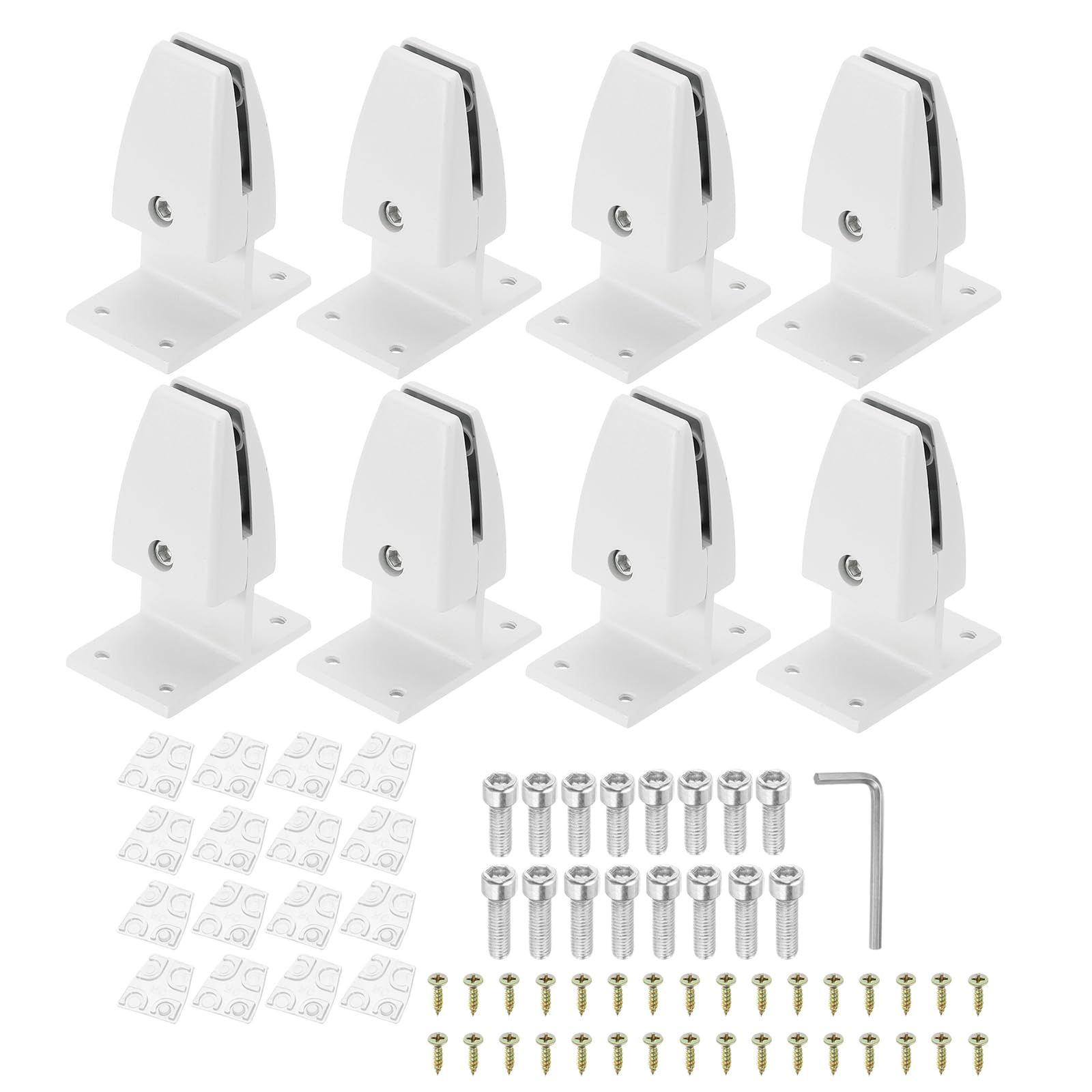Brand New PATIKIL 2.8x1.7x3.6 Desk Divider Support Clamps 8 Pcs Aluminum Desk Shield Clamps Desk Divider Partition Clamps Need Guard Clamps Support Office Home Desk Panels White