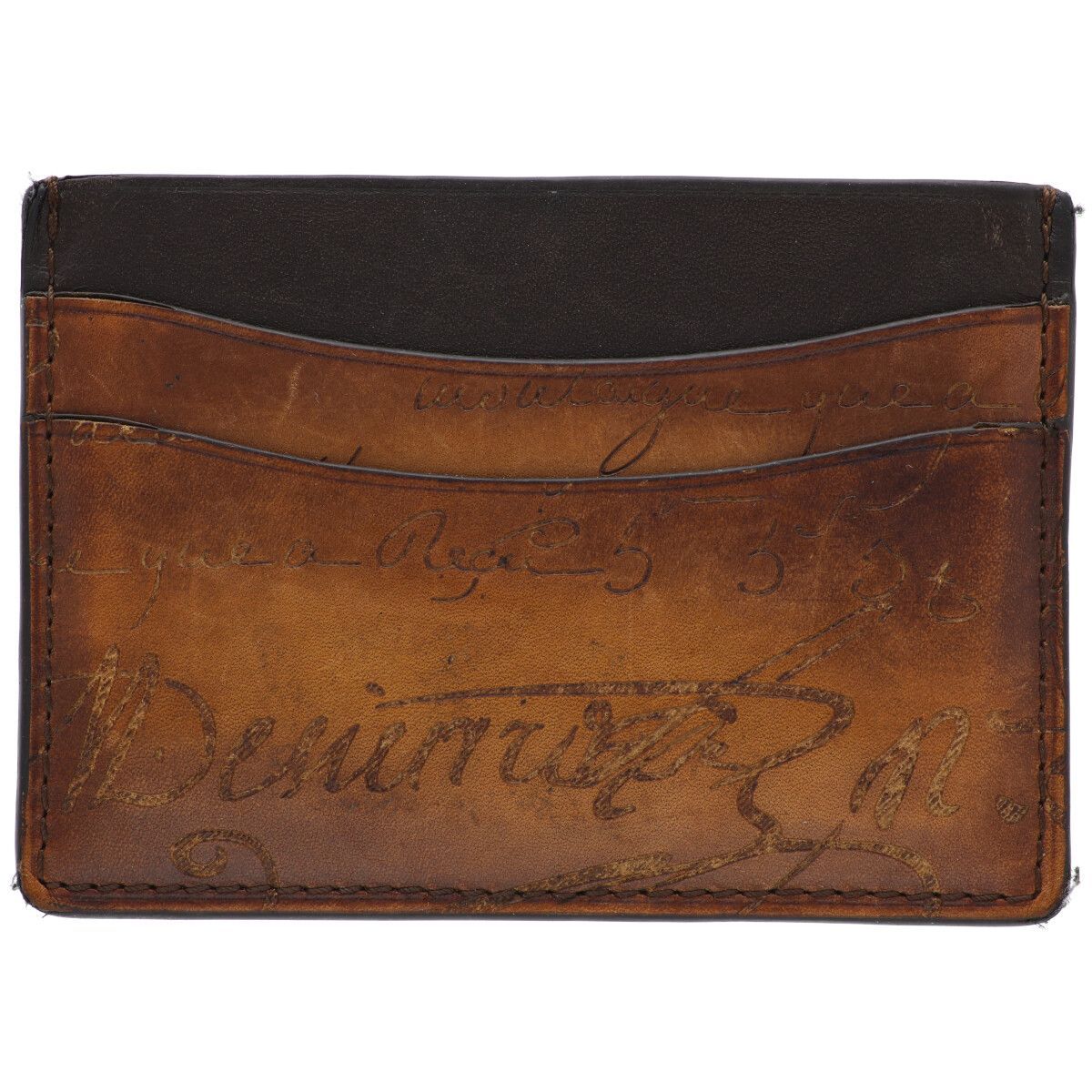 中古】 Berluti ベルルッティ バンブー カードホルダー ブラウン 