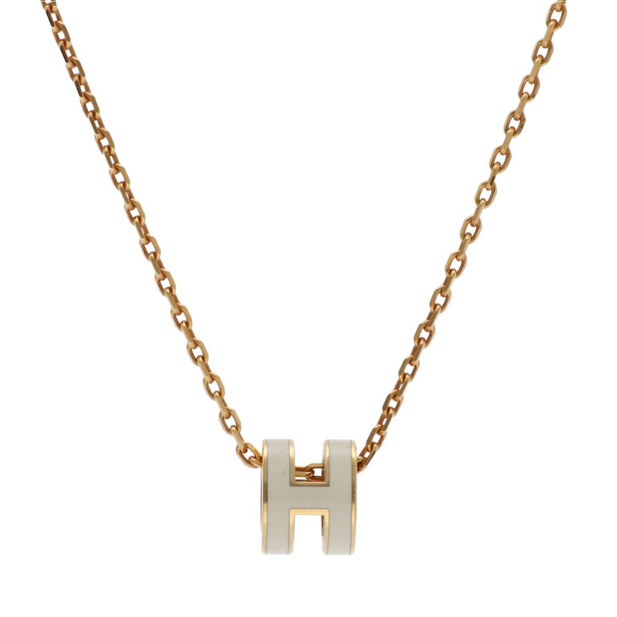 中古】 HERMES エルメス ポップアッシュ ミニ ネックレス ピンク