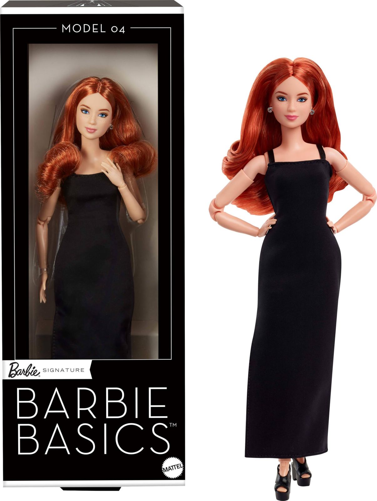 新品 バービー(Barbie) ベーシック レッドブラウン シグネチャー BLACK きせかえ人形・ハウス バービー人形 6歳から JBH74