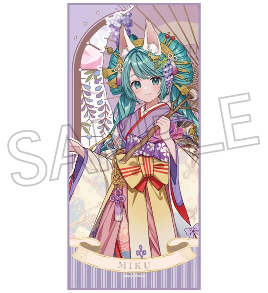 琳派　初音ミク　手ぬぐい　タオル　ボーカロイド　和装　和風　鶏 琳派 初音ミク 手ぬぐい タオル ボーカロイド 和装 和風 鶏 初音ミク