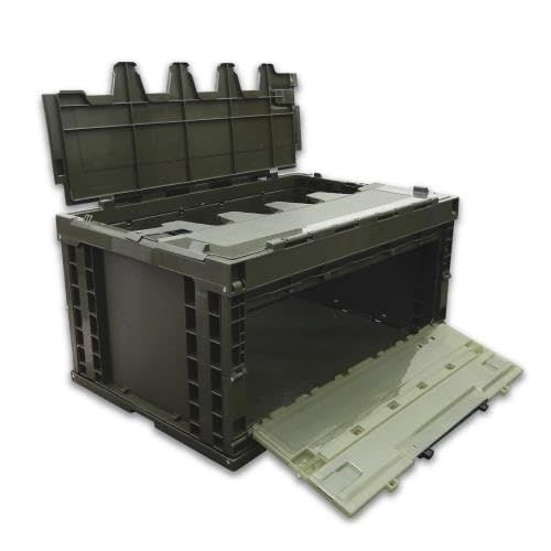 新品 649x439x327mm/76.2L 折畳コンテナ(OD/蓋・扉付) EA506AA-23D