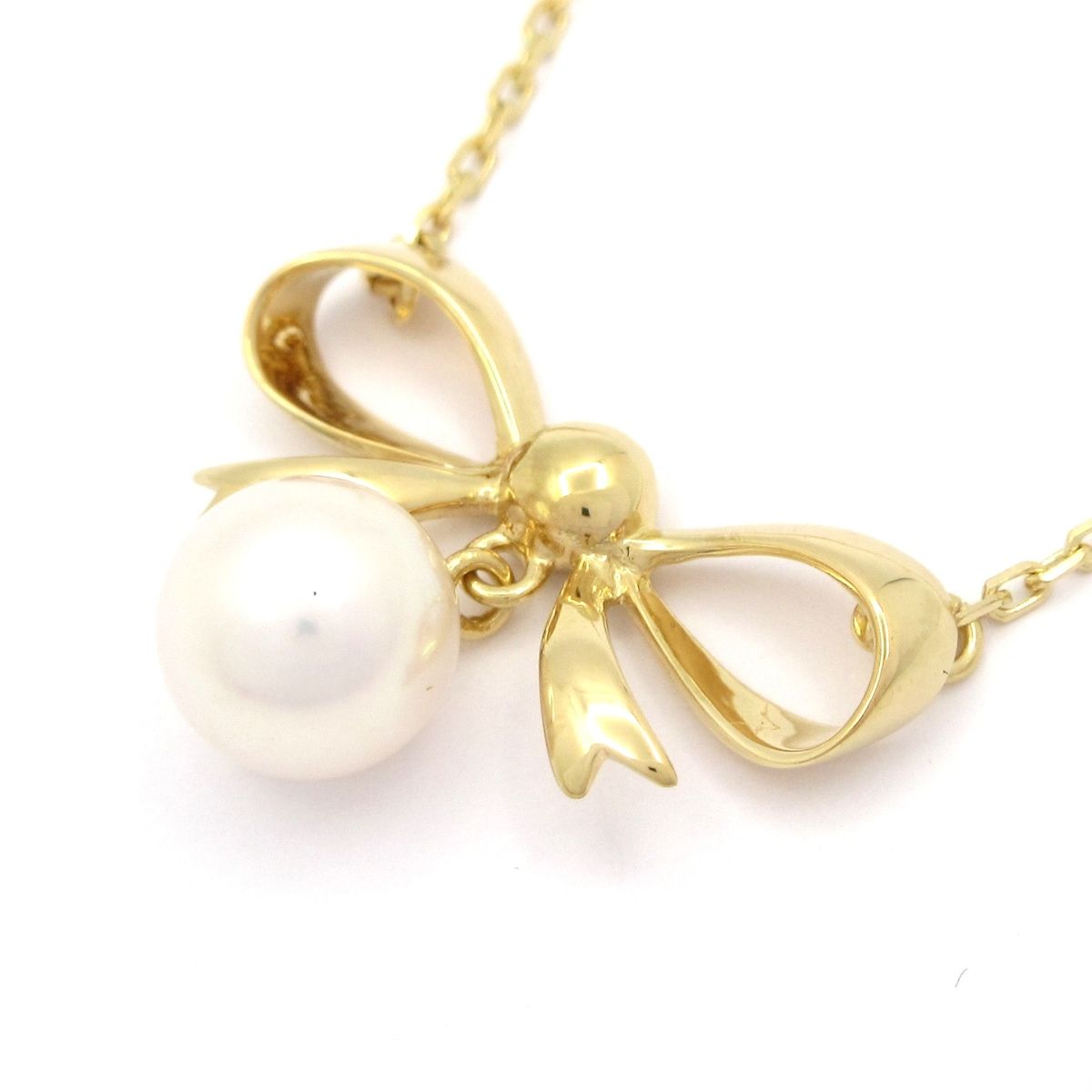 定番，2025】 mikimoto(ミキモト) ネックレス美品 - K18YG リボン