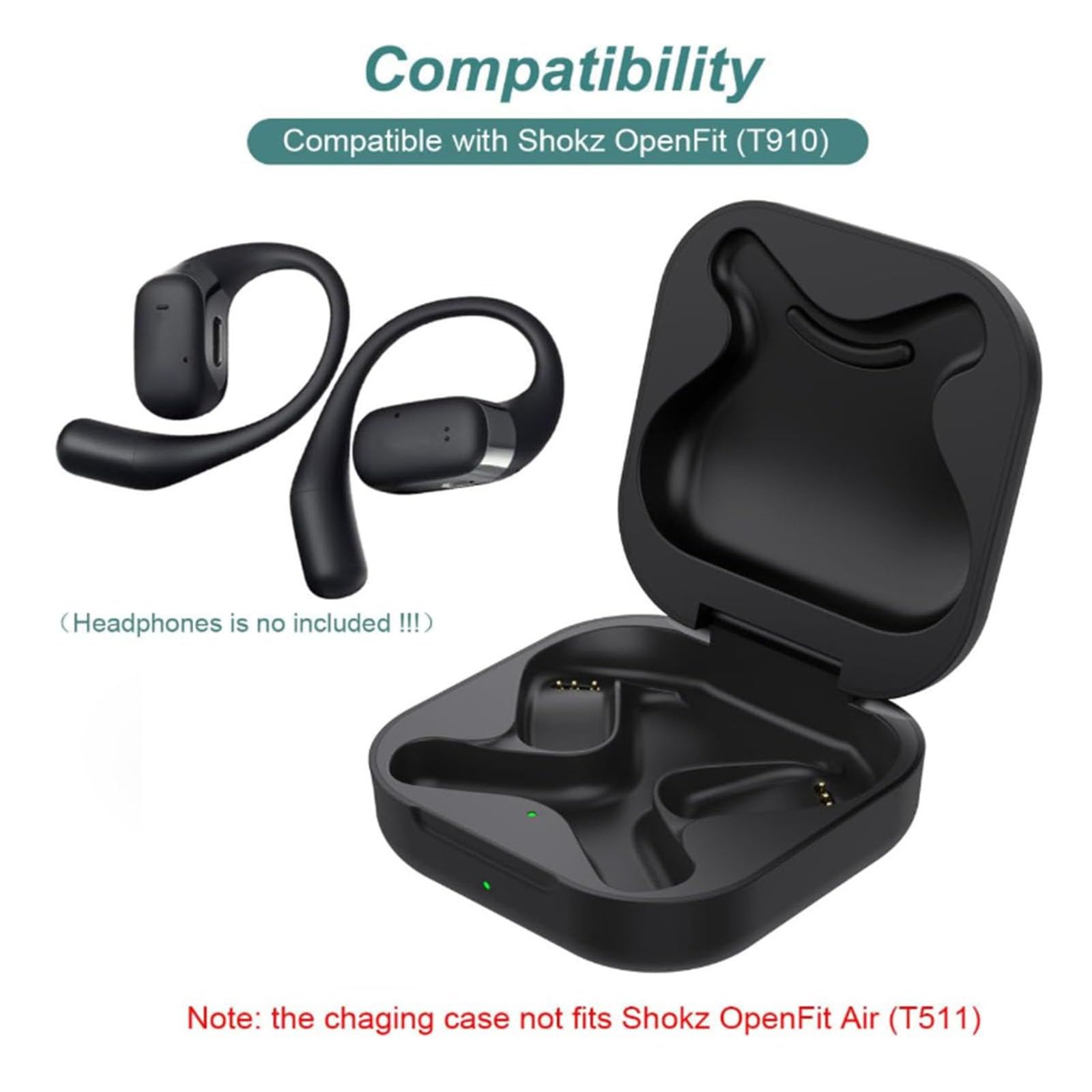 新品 Acogedor OpenFit T910 用イヤフォン充電ケース、USB C ケーブル