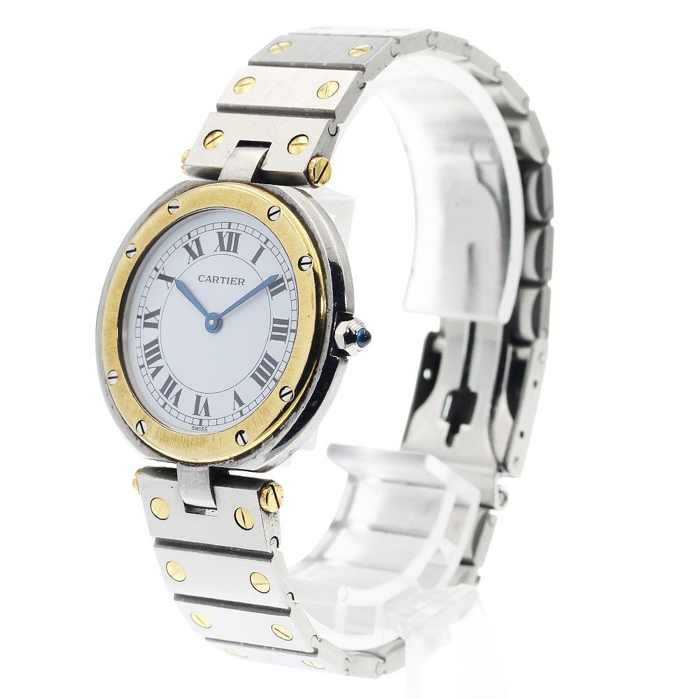 カルティエ CARTIER サントスラウンド LM コンビ YGベゼル クォーツ メンズ _949022 カルティエ CARTIER サントスラウンド LM コンビ YGベゼル クォーツ