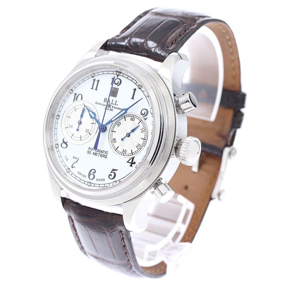  ボールウォッチ BALLWATCH CM1052D トレインマスター キャノンボール クロノグラフ 自動巻き メンズ 保証書付き_949689 オーバーサイズ 自動巻き時計 腕時計(アナログ)