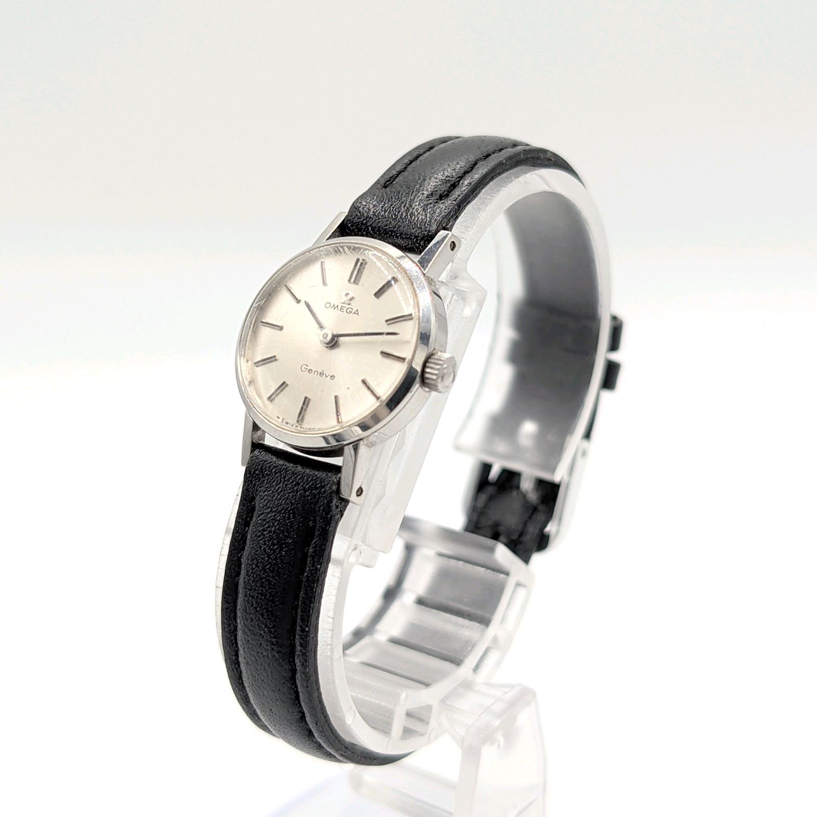 OMEGA De Ville Watch Hand-Winding Ladies Square Silver dial Y2K 