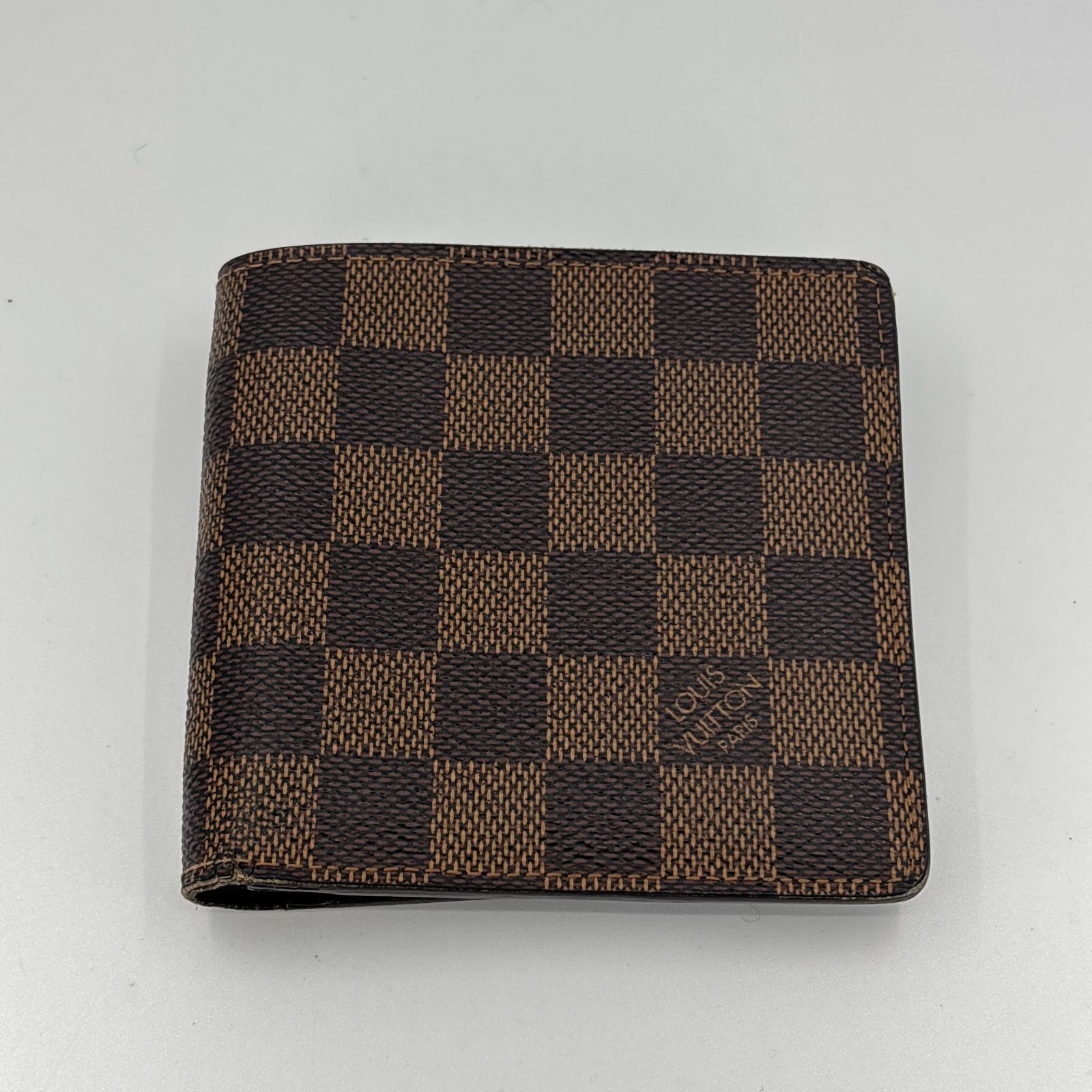 LOUIS VUITTON ダミエ レザー二つ折り財布 ルイヴィトン ダミエ 二つ折り財布 折財布 - メルカリ