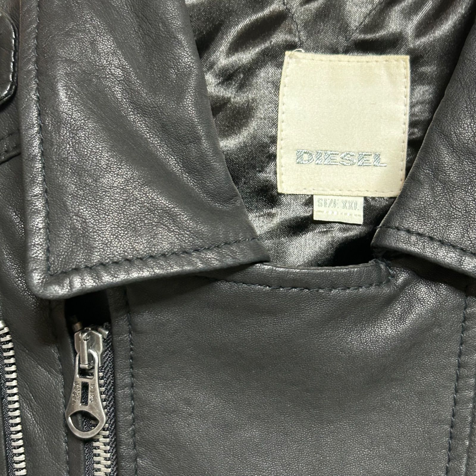 希少XXL 定価10万超 ディーゼル 羊革 DIESEL ダブルライダース