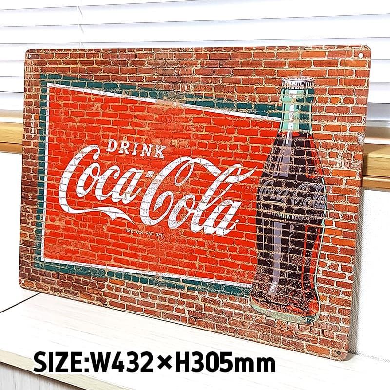 ブリキ看板 ガレージ レトロ コカコーラ ボトル COCA COLA 