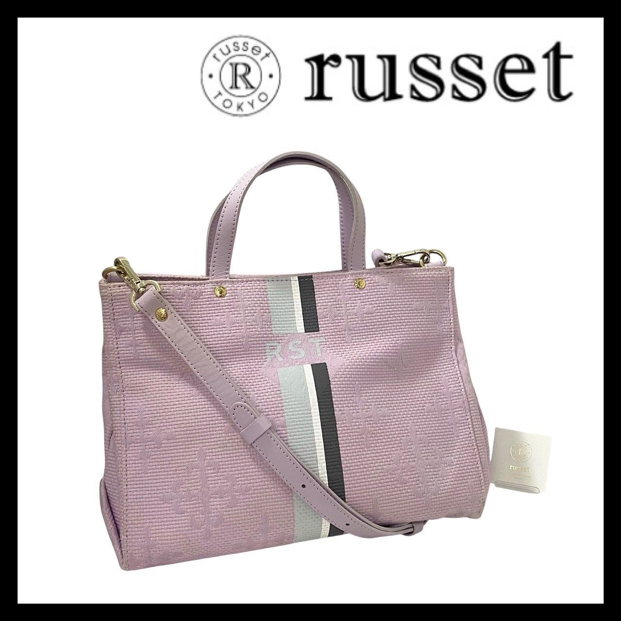 M【russet】ショッパー 2WAYバッグ キャンバス ピンク ショルダバッグ 