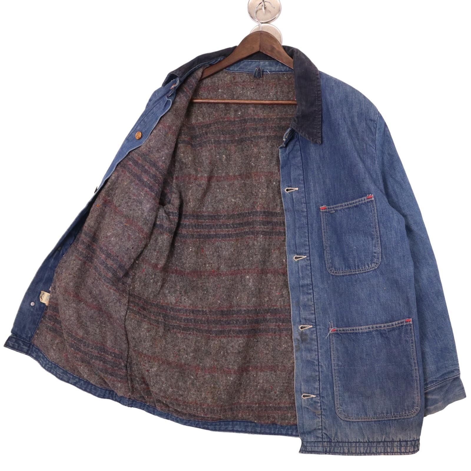 70s デニムカバーオール Wrangler サイズ46 70年代 Wrangler ラングラー デニムカバーオール ブルーベル ライト