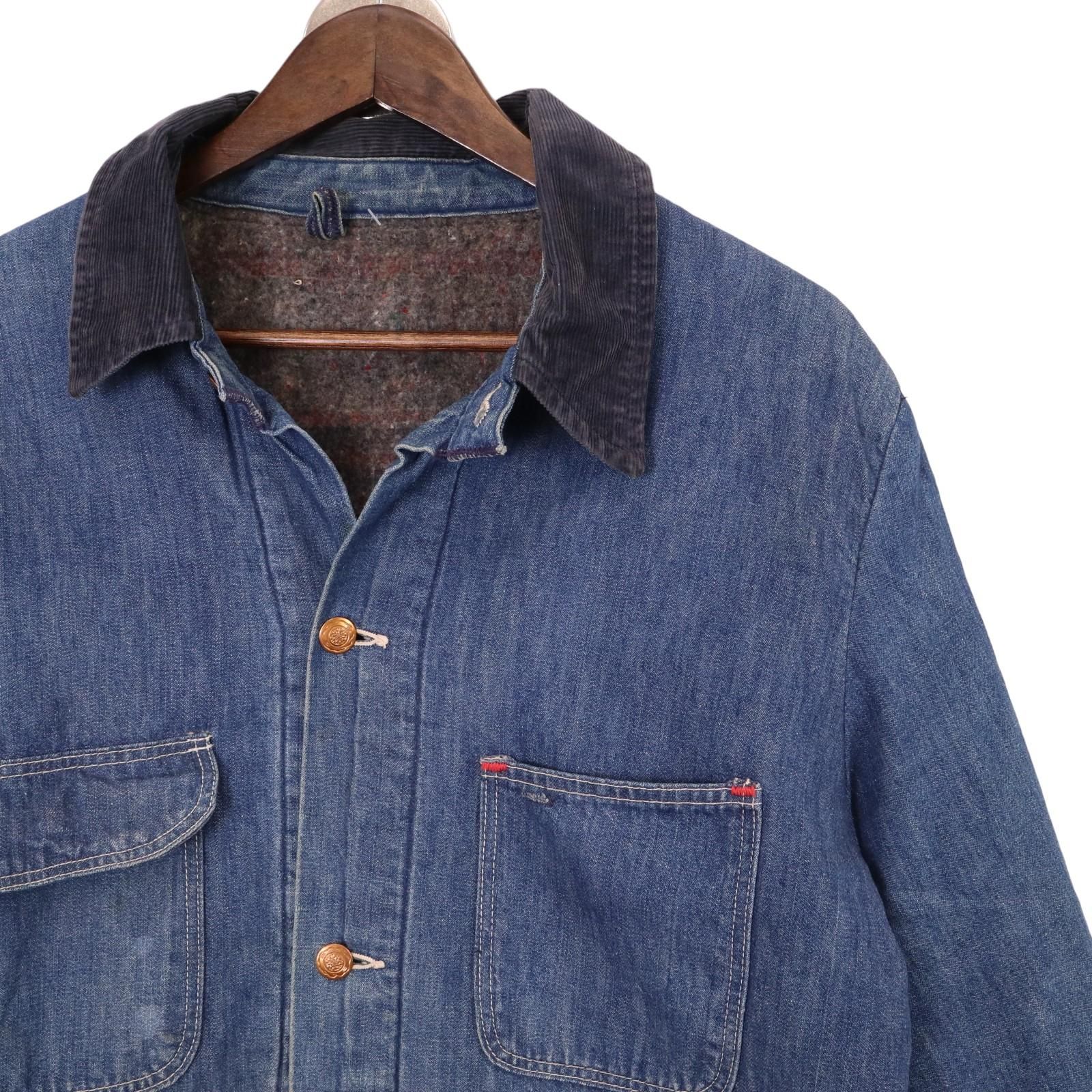 70s デニムカバーオール Wrangler サイズ46 70年代 Wrangler ラングラー デニムカバーオール ブルーベル ライト