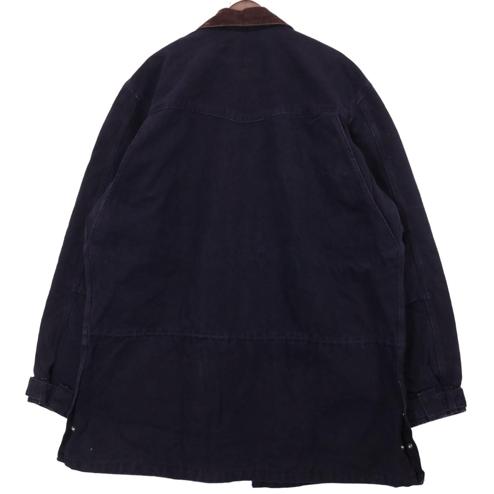 00年代 Carhartt カーハート ダックカバーオール ワーク ネイビー 