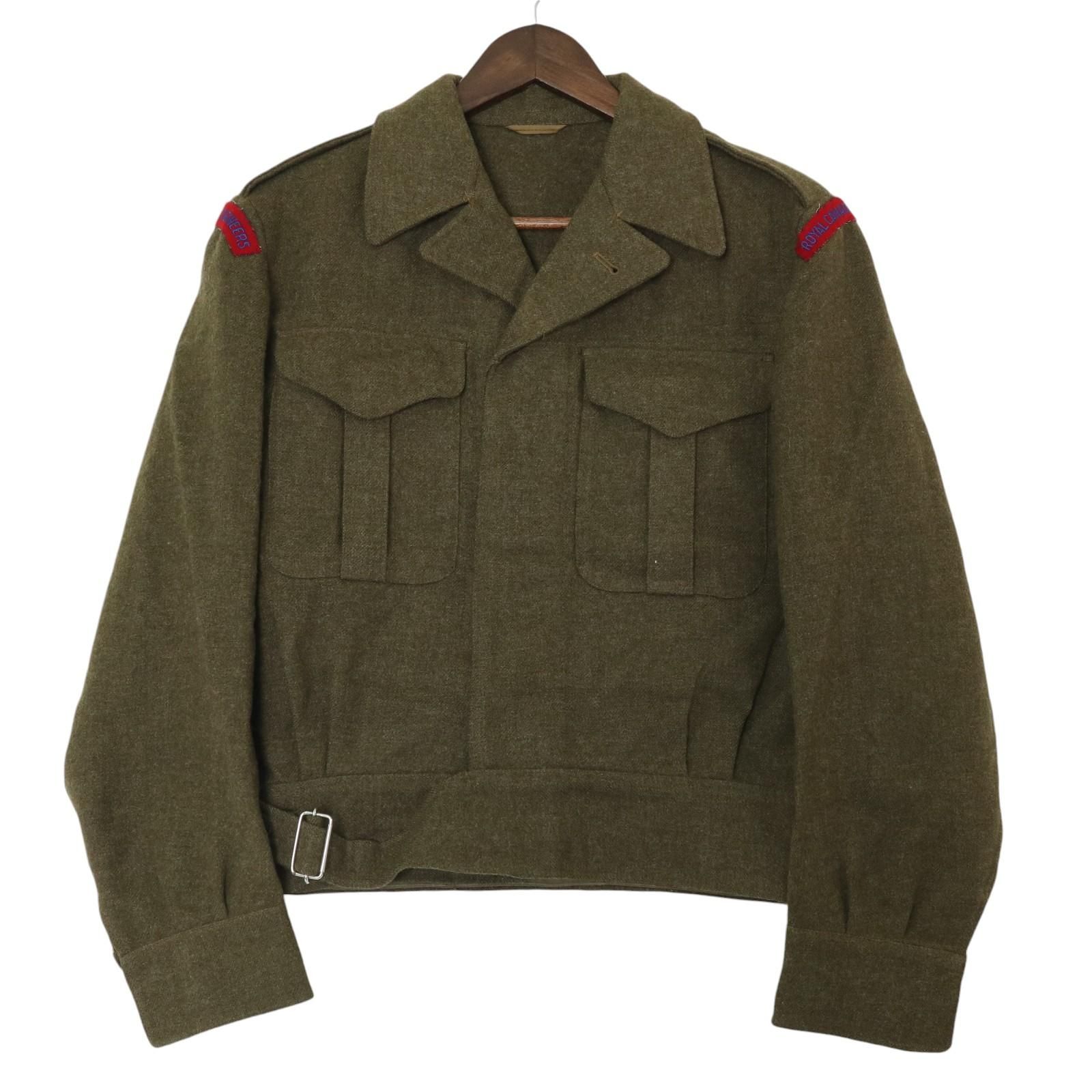 50年代 カナダ軍 アイクジャケット ミリタリー オリーブ (メンズ M相当) 中古 古着 A1279 50年代 カナダ軍 アイクジャケット ミリタリー オリーブ (メンズ M相当