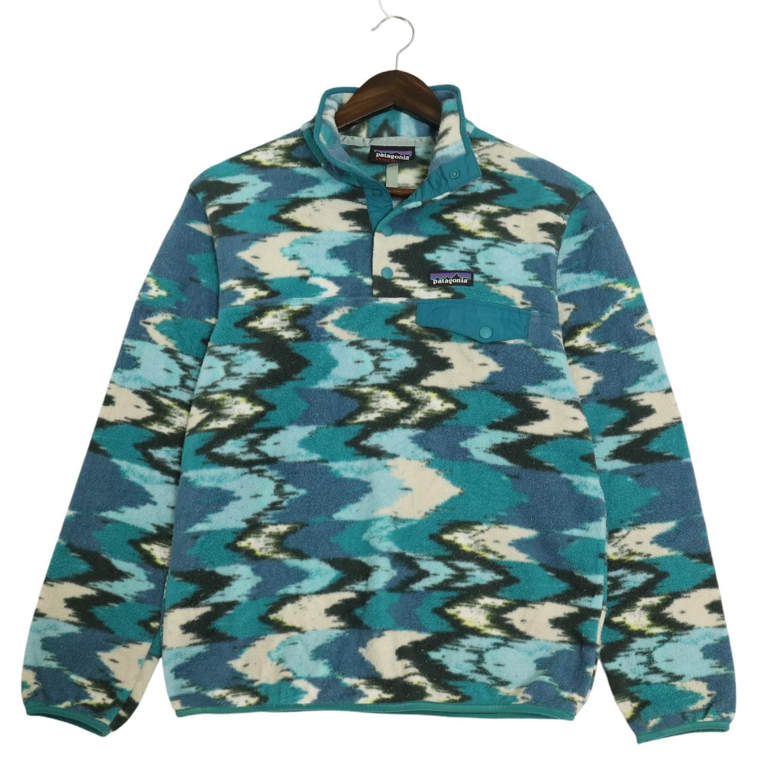 patagonia パタゴニア SYNCHILLA シンチラ スナップT フリースジャケット アウトドア 総柄 マルチカラー (メンズ XS) 中古 古着 A1462 patagonia パタゴニア SYNCHILLA シンチラ スナップT フリース