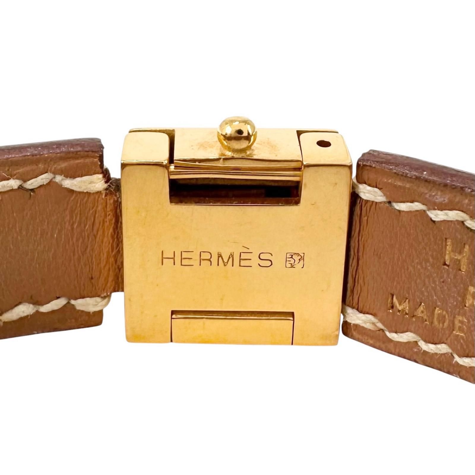 HERMES エルメス メドール ブレスレット レザー/GP ブラウン/ゴールド 