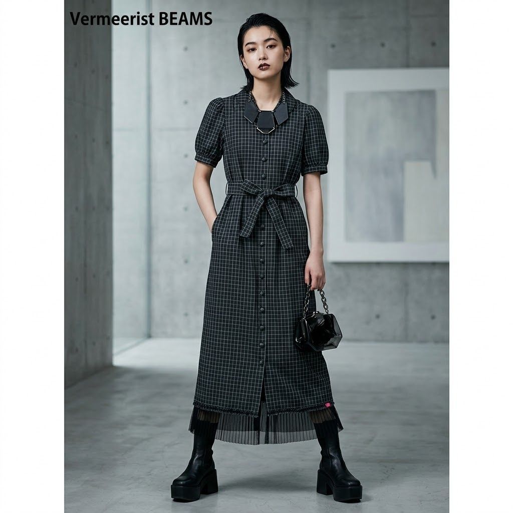Vermeerist BEAMS フェルメリストビームス オープンカラードレス