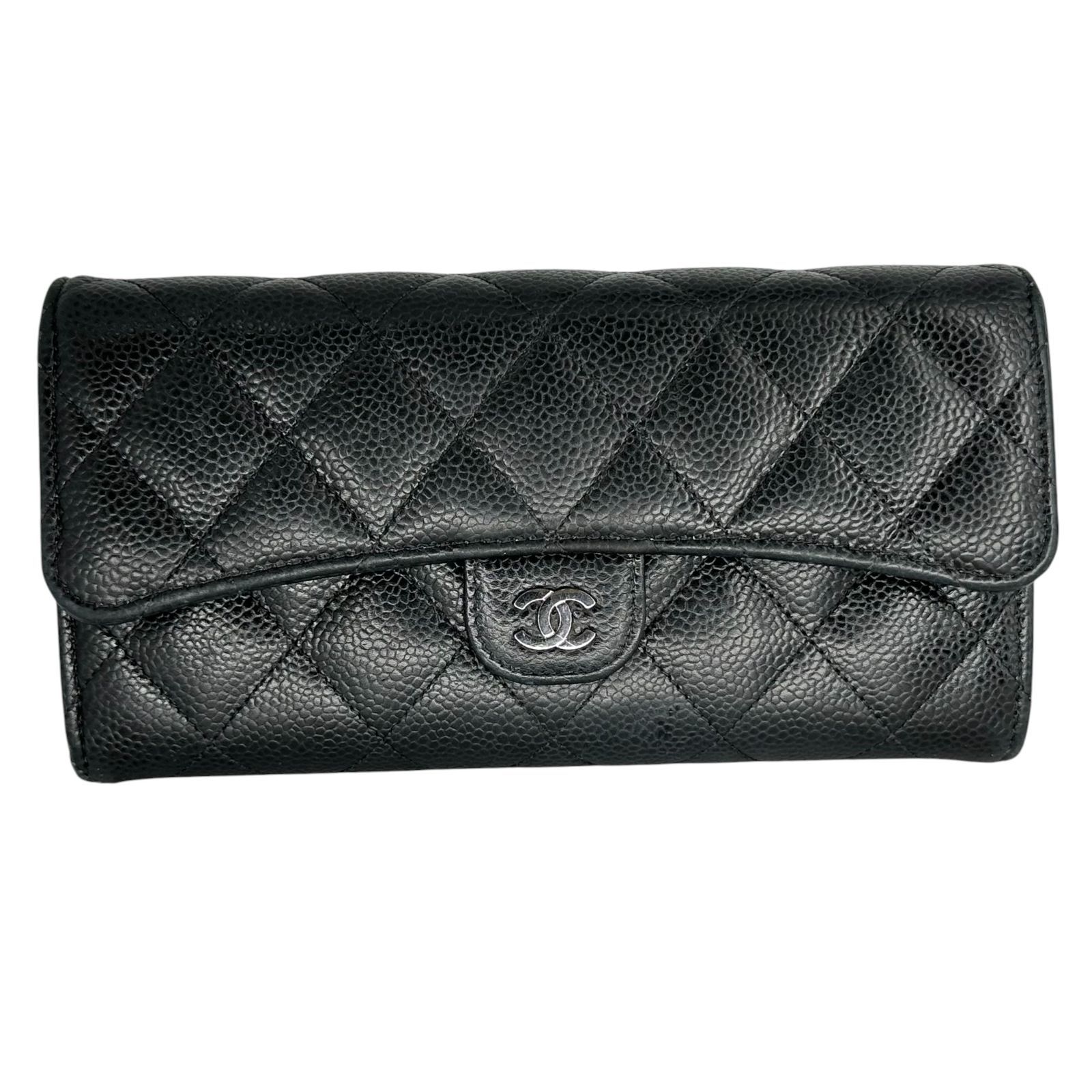 CHANEL】シャネル マトラッセ ロングフラップウォレット キャビア 