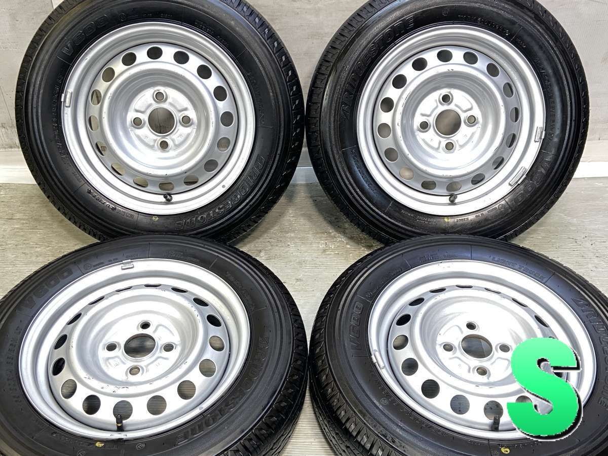 155/80R14 88/86N LT ブリヂストン V600 トヨタ純正 AL 14x5.0 100-4穴 