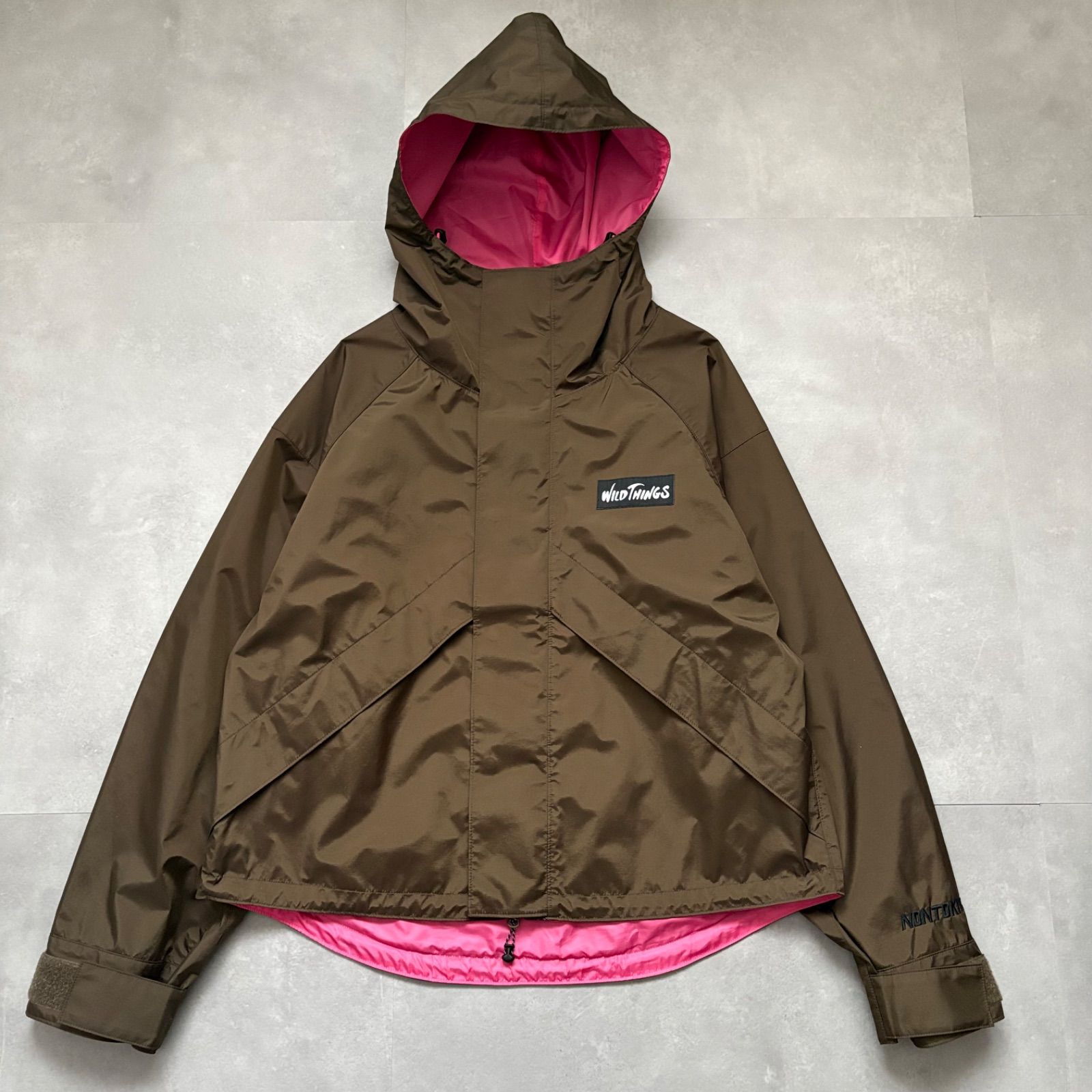 WILD THINGS リバーシブル マウンテンパーカー L カーキ ピンク 