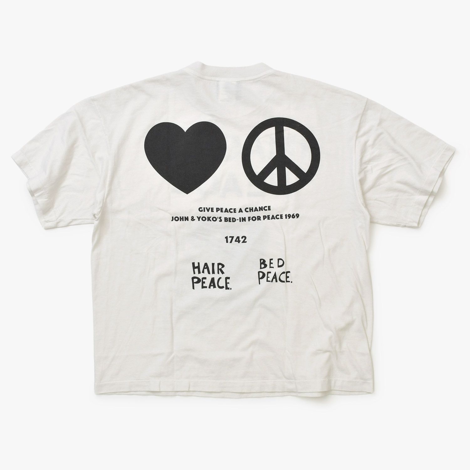 新品未使用 SAINT MICHAEL セントマイケル × JOHN LENNON ジョンレノン 半袖Tシャツ SM-MK8-0000-C27 サイズXL ホワイト 中古 4b014050 新品未使用 SAINT MICHAEL セントマイケル × JOHN LENNON ジョンレノン
