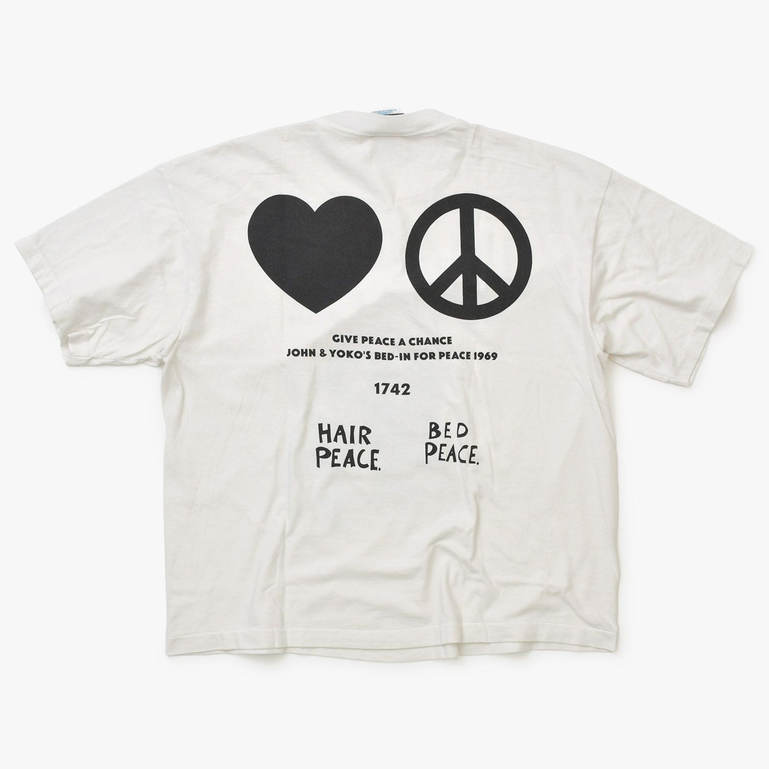 新品未使用 SAINT MICHAEL セントマイケル × JOHN LENNON ジョンレノン 半袖Tシャツ SM-MK8-0000-C27 サイズXL ホワイト 中古 4b014049 新品未使用 SAINT MICHAEL セントマイケル × JOHN LENNON ジョンレノン