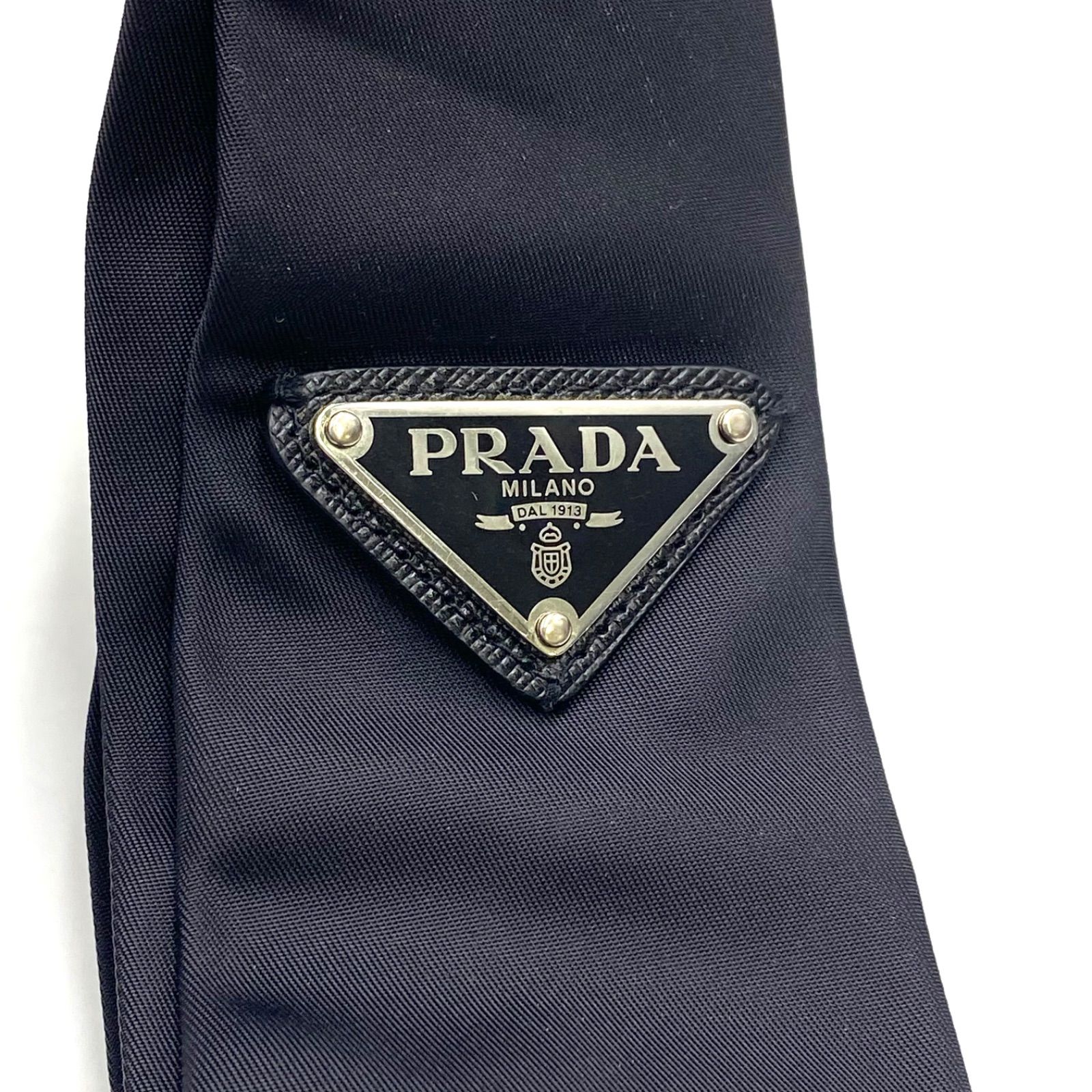 PRADA プラダ ギャバジン ネクタイ 三角ロゴ トライアングルロゴ PRADA プラダ ギャバジン Re-Nylon ネクタイ 三角ロゴ トライアングル