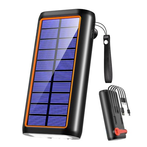 防災士監修 大容量 61200mAh ソーラー 手回し充電 ソーラー充電器 急速充電 Type-C入出力兼用 災害用 ケーブル内蔵 LEDライト付き 太陽光充電 IPX7防水 スマホ携帯充電器 5台同時充電 5way蓄電 iPhone|A fc6c79b9