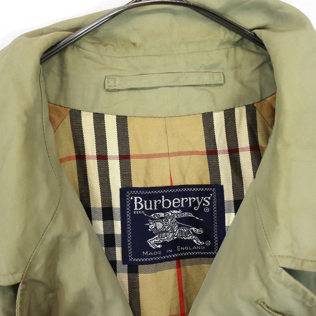80年代 イングランド製 BURBERRY バーバリー ステンカラーコート ユーロ ヨーロッパ古着 ベージュ (メンズ M相当) O0097 80年代 イングランド製 BURBERRY バーバリー ステンカラーコート