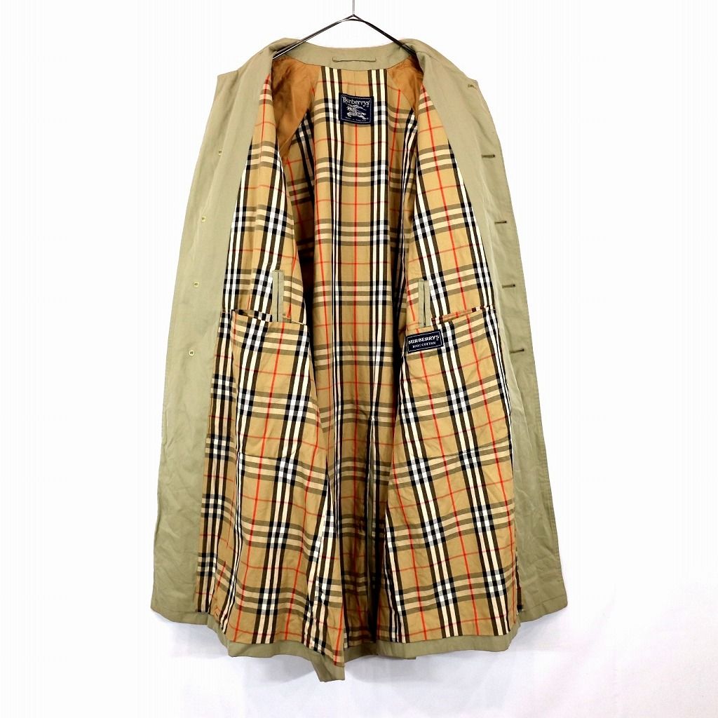 80年代 イングランド製 BURBERRY バーバリー ステンカラーコート ユーロ ヨーロッパ古着 ベージュ (メンズ M相当) O0097 80年代 イングランド製 BURBERRY バーバリー ステンカラーコート