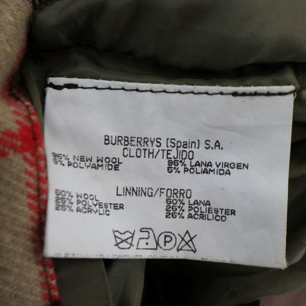 90年代 Burberrys バーバリーズ ウールジャケット ミドル丈 裏地