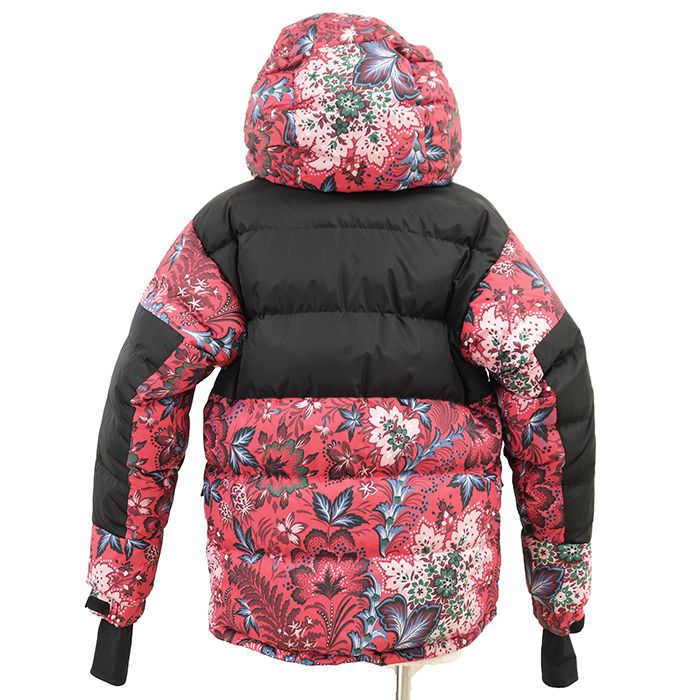MONCLER モンクレール ダウンジャケット GIRDWOOD サイズ 2 メンズ 2018年製 ロゴ ワッペン フローラル 花柄 フーデッド アウター タグ付属 レッド ブラック 赤 黒 ルーマニア製 MONCLER モンクレール ダウンジャケット GIRDWOOD サイズ 2 メンズ