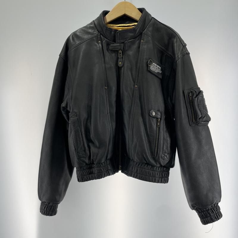 中古】PLICANA ライナー付き ライダースジャケット サイズLL ブラック 