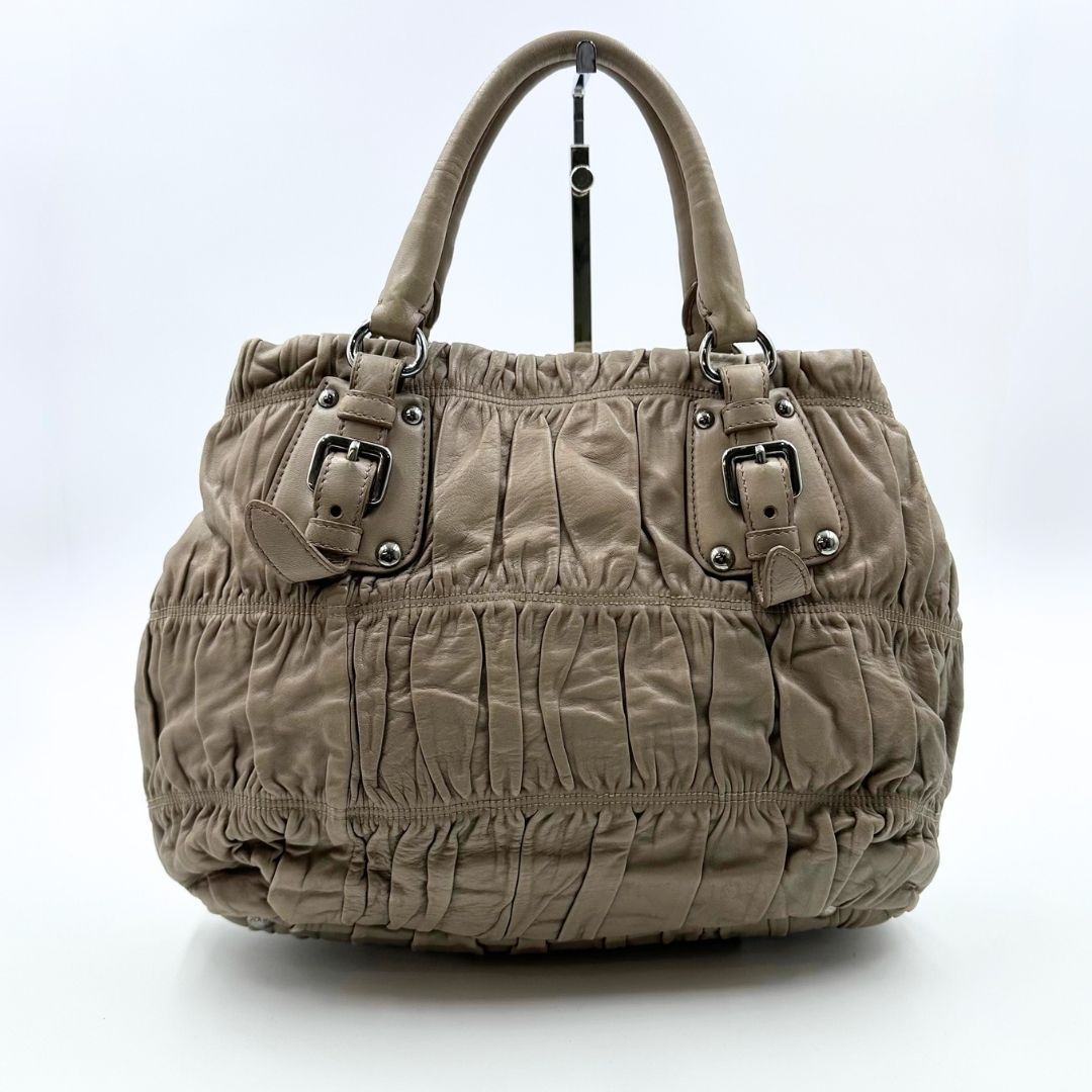 美品】Prada ナッパゴーフル ギャザー 2WAY ショルダーバッグ - メルカリ
