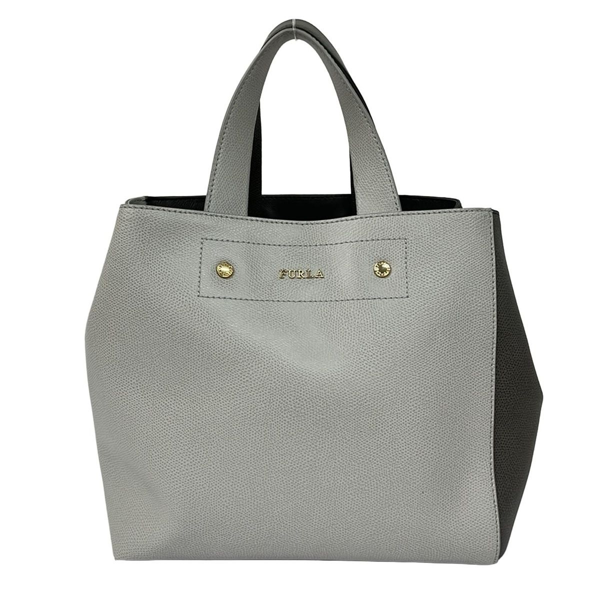 FURLA(フルラ) トートバッグ ライトグレー×ダークグレー レザー - メルカリ
