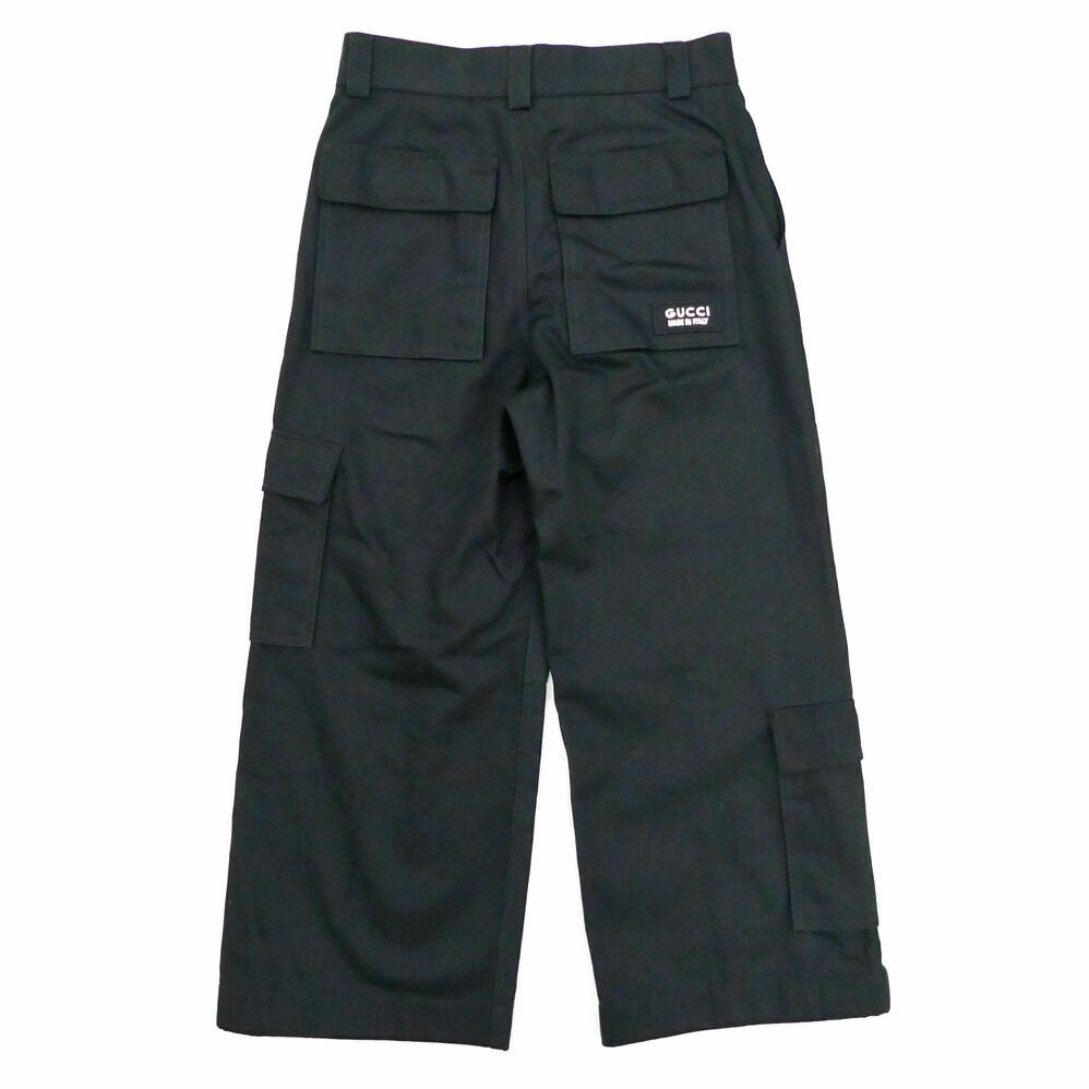 名古屋】グッチ ロゴパッチ ワイドカーゴパンツ 776978 ZAPRO ブラック 
