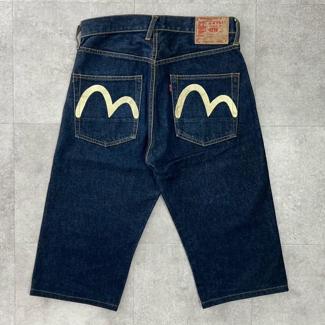 美品 EVISU エヴィス エビス ショーツ 膝下 デニム ジョーツ カモメ 1