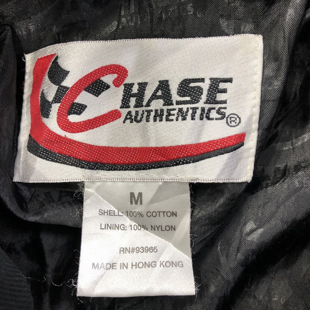 90年代 CHASE AUTHENTICS NASCAR コットン 切替デザイン レーシングジャケット ブラック (メンズ M) O9711 90年代 CHASE AUTHENTICS NASCAR コットン 切替デザイン レーシング
