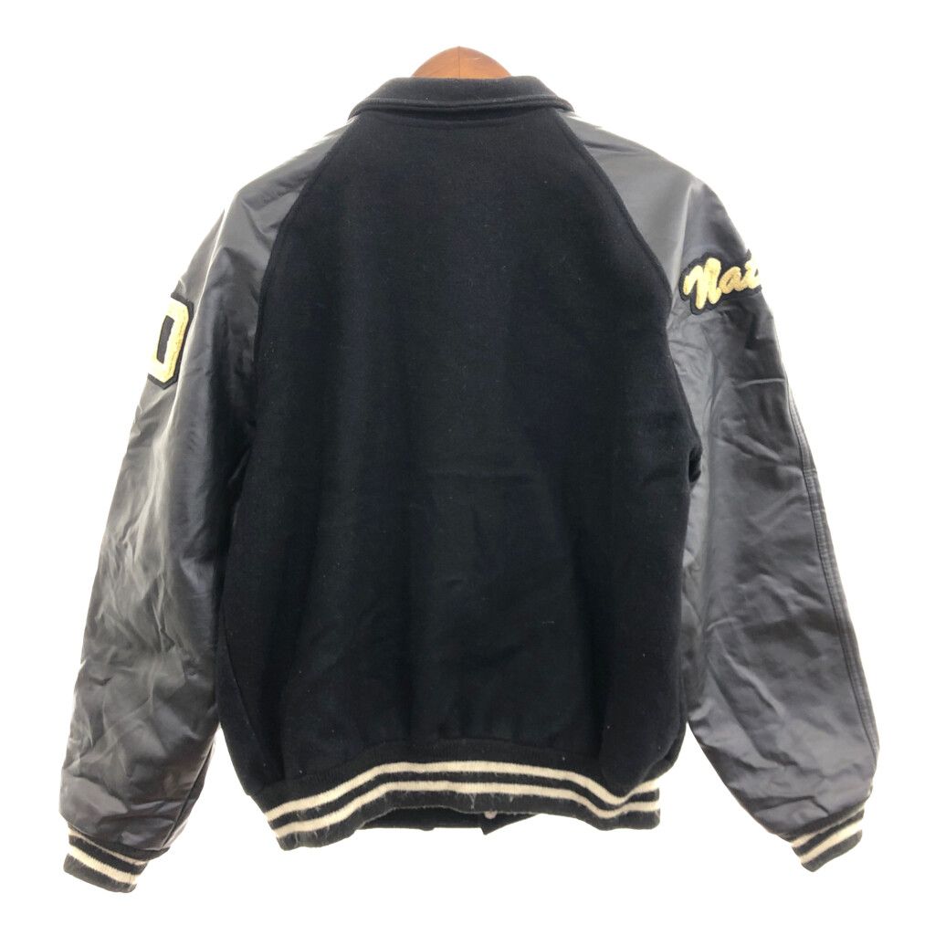 USA製 Cran Barry スタジアムジャケット カレッジ ブラック (メンズ XL) 中古 古着 P6056 USA製 Cran Barry スタジアムジャケット カレッジ ブラック (メンズ XL