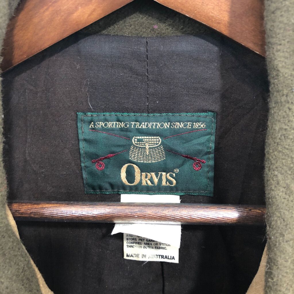 90年代 オーストラリア製 ORVIS オービス オイルド ハンティングジャケット ブラウン (メンズ L) 中古 古着 P8646 90年代 オーストラリア製 ORVIS オービス オイルド ハンティング