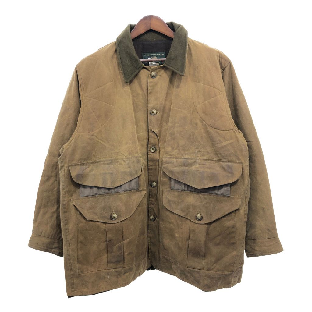 90年代 オーストラリア製 ORVIS オービス オイルド ハンティングジャケット ブラウン (メンズ L) 中古 古着 P8646 90年代 オーストラリア製 ORVIS オービス オイルド ハンティング