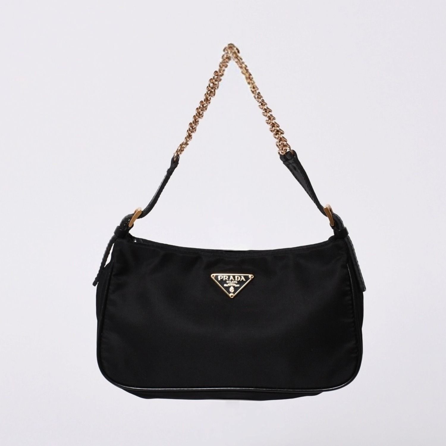 極美品 PRADA プラダ ホーボー ワンショルダーバッグ チェーン 