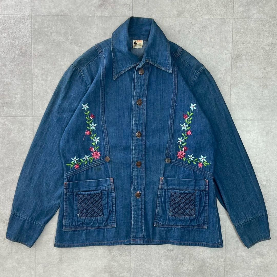 70s デニムカバーオール メキシカンシャツ デニムジャケット 